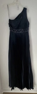 JS Collections WMN Evening Gown 8 Navy Empire Waist Pleated Whimsygoth Y2K Prom - Picture 1 of 9