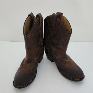 Masterson Boot Co brown leather cowboy boots kids youth boys size 12 - Picture 1 of 9