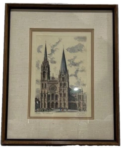 CHARLES NOLLET Hand Colored Etching Signed Abstract MidCentury Modern Framed Art - Picture 1 of 2