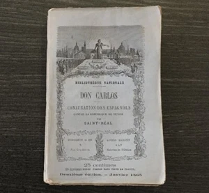 Saint-Réal - DON CARLOS conjuration des espagnols contre Venise - BN - 1865 - Picture 1 of 1