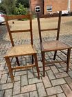 Vintage Oak Dining / Bedroom Chair Wooden Woven Rattan Seat