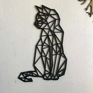 Decoración de pared gato geométrico - Imagen 1 de 5