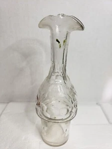 Antike Wilcox Gewürz Kruzifix Flasche geätztes Glas Knospen Vase - Bild 1 von 8