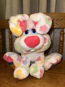 DanDee M Easter Bunny Rabbit Flowers & Rainbow Paws Plush Stuffed Toy 251 - Picture 1 of 10
