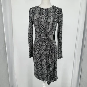Michael Kors Gray Black Snakeskin Print Wrap Dress Size S New without tag - Picture 1 of 8