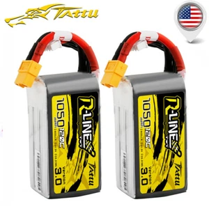 2X Tattu RLine 1050mAh 120C 22.2V 6S Lipo Battery XT60 For FPV RC Quadcopter New - Picture 1 of 4