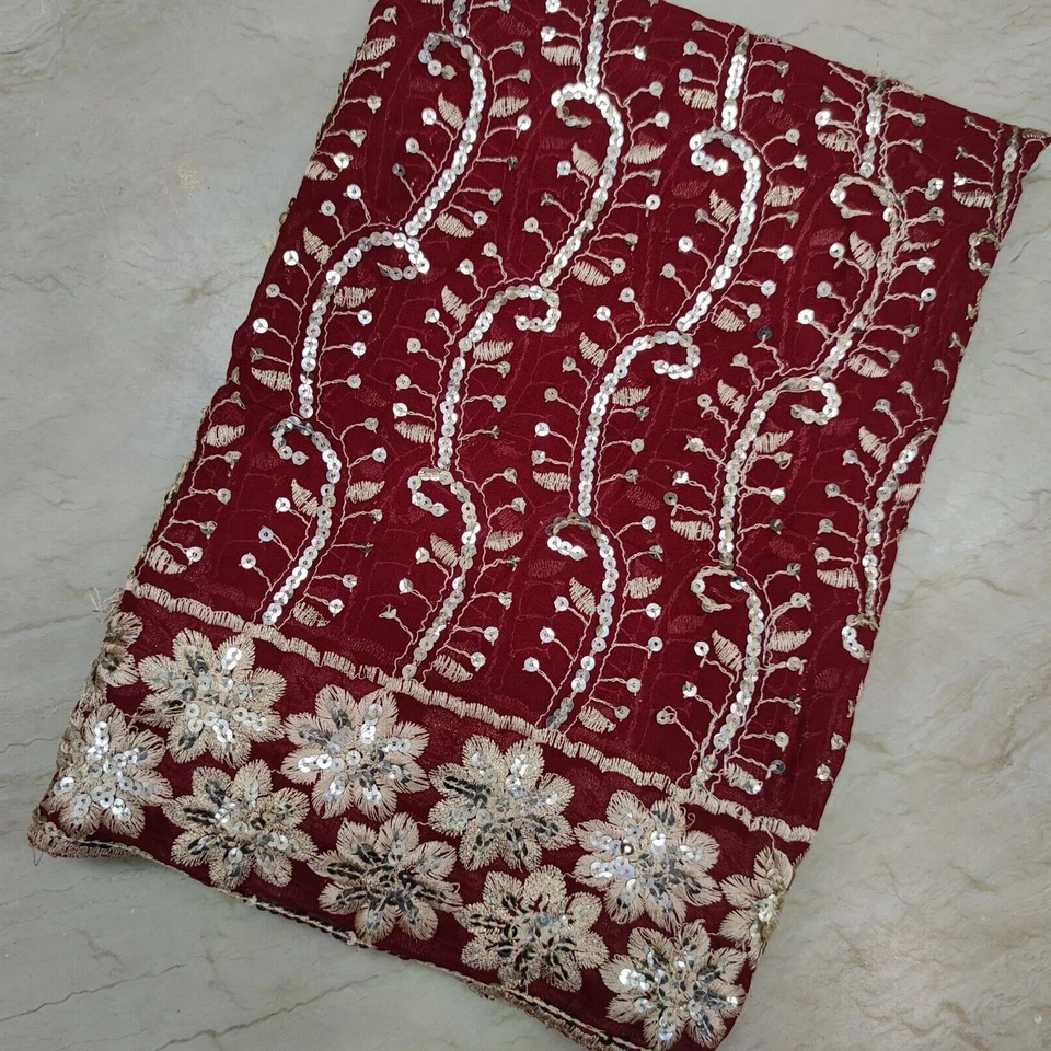 Bufanda Dupatta vintage india lentejuelas estola larga con cuentas bordado hiyab Foto 1 de 4