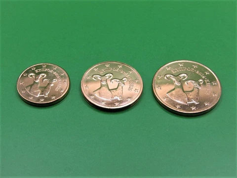 Cyprus 2014, 1 - 2 - 5 cents Euro (3 coins) - UNC Cover