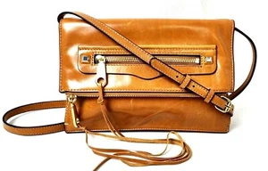 NWOT Rebecca Minkoff LIGHT TAN BROWN GENUINE LEATHER ENVELOPE SHOULDER BAG XBODY - Picture 1 of 12