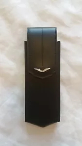 RARE VERTU SIGNATURE S VERTICAL LEATHER CASE WITH DIAMOND ON LOGO COMES WITH BOX - Picture 1 of 4