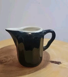 Vintage Syracuse Restaurant Ware Mini Individual Creamer Black  With Handle 3" - Picture 1 of 5
