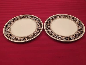 Par de platos de cena Wedgwood Inglaterra FLORENTINO AZUL OSCURO - Imagen 1 de 4