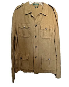 Lauren Ralph Lauren Seide Leinen Cargo Jacke Damengröße Large leicht gebraucht, in einwandfreiem Zustand - Bild 1 von 9