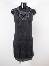 BEATE HEYMANN Damen Kleid Gr 36 / Grau mit Muster  Neuwertig  ( S 0945 )