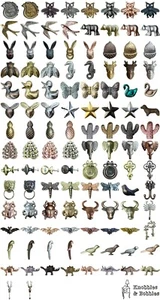 iron animal bug dinosaur cupboard knobs rabbit hare elephant nature drop pulls - Picture 1 of 223