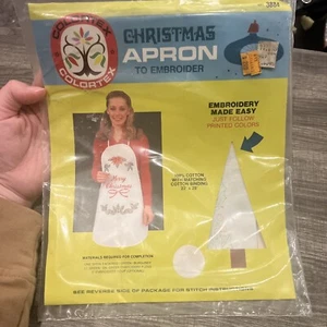 Vintage Colortex Stickerei Weihnachtsschürze - Bild 1 von 4