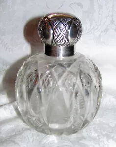 Antique Victorian Sterling Cut Glass Cologne Bottle Chester 1894 - Picture 1 of 8