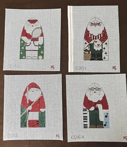 Lienzo Kathy Schenkel abovedado Papá Noel pintado a mano punta de aguja 18 quilates tú eliges - Imagen 1 de 10