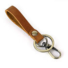Men's Women's Style Genuine Leather Loop Keychain Car Key Clip Ring Accessories