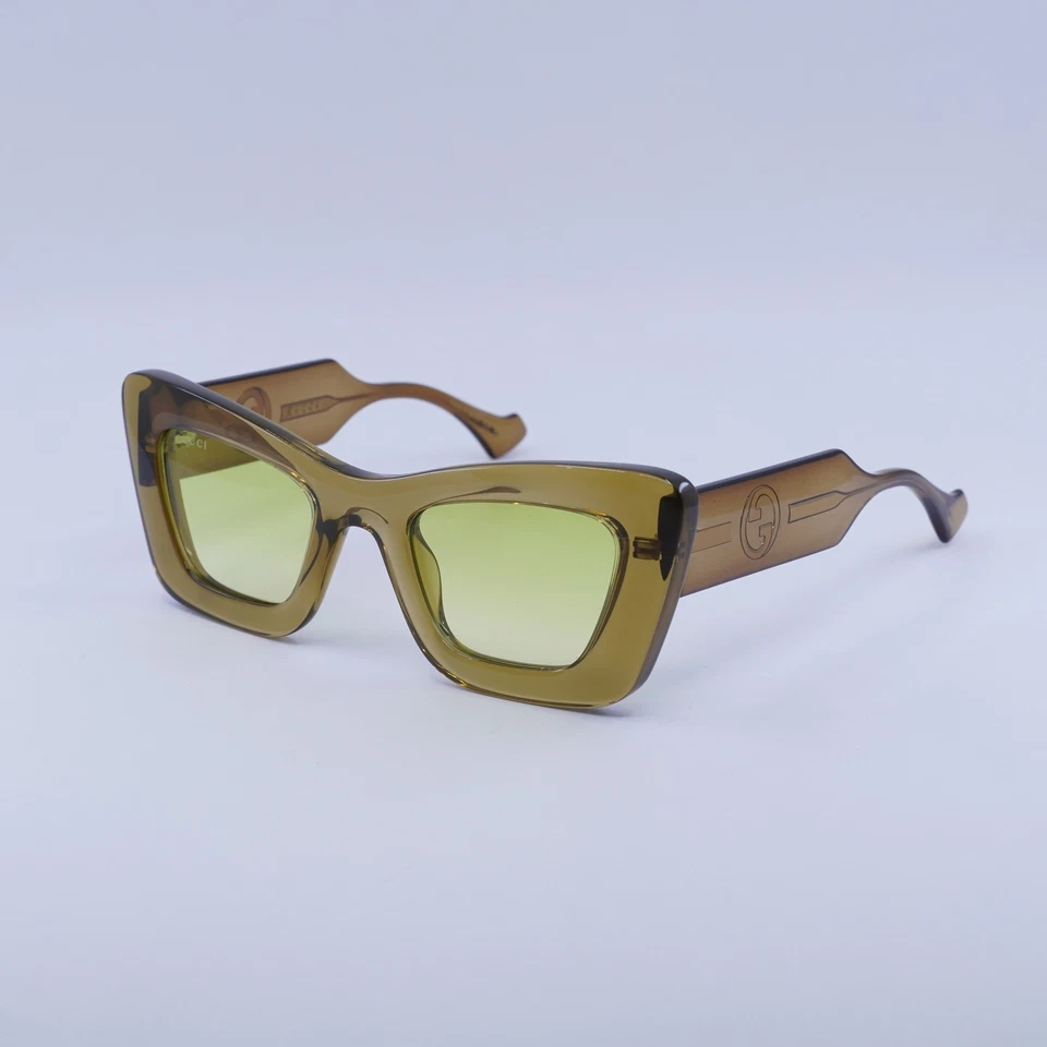 Gucci GG1552S 004 Shiny Transparent Brown/Light Green Gradient 49-23-140 ...