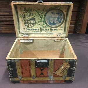 Antique Lily White Starch Box, Trunk Shaped, Brantford Starch Works - Picture 1 of 5