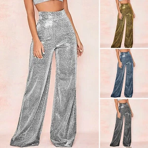 Female Pants Solid Color Streetwear Relaxed Fit Straight Trousers Skin-touch - Picture 1 of 14