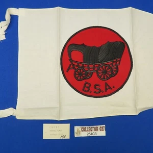 Boy Scout Covered Wagon Red/Black On White Patrol Flag 254C3 - Picture 1 of 5