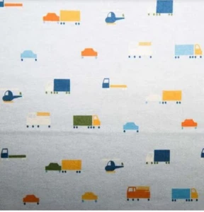 SUPER SNUGGLE FLANNEL Sewing Fabric 1.625 Yds (58.5") x 43" TRUCKS & HELECOPTORS - Picture 1 of 3