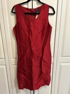 Ann Taylor 100% Silk Lined Red Zipper Back Dress Size 12 New With Tags - Picture 1 of 4