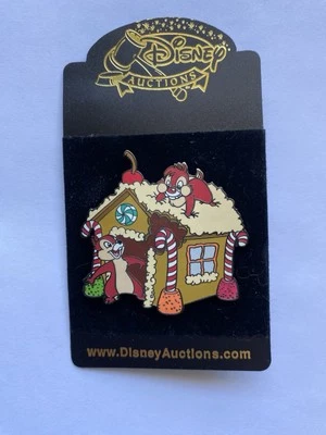 Chip & Dale Gingerbread House Christmas Disney Auctions Pin - Image 1 of 3