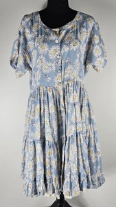 Vintage 90s STYLEWORKS DAISY FLORAL COTTAGECORE BUTTON FRONT LINED BOHO SIZE L - Picture 1 of 8
