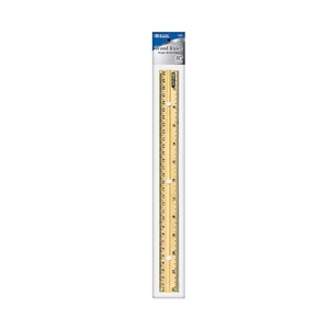 Holzlineal 12 Zoll (30 cm), Singel Metallkante, Zoll Zentimeter metrisch Messung D - Bild 1 von 7
