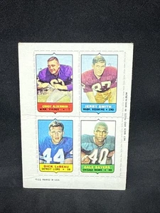 1969 Topps 4-in-1 Grady Alderman / Jerry Smith / Dick LeBeau / Gale Sayers 1 - Picture 1 of 2