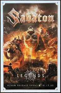 SABATON Legends 2025 Edición Limitada ¡Nuevo Póster de Gira RARO! Power Metal War Heavy sueco - Imagen 1 de 1