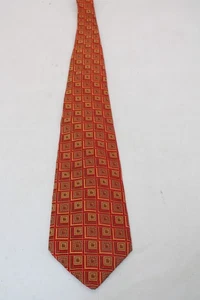 Robert Talbott Peabody Best Of Class Silk Tie Red Gold Square Pattern 57" - Picture 1 of 6