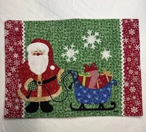 4er Set Vintage Weihnachten Tischsets Weihnachtsmann & Schlitten - Bild 1 von 5