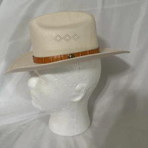 Kleinkind Cowboy Hut Sombrero Madem in Mexiko USA 6 1/4 Mexiko 50 weiß Cattleman - Bild 1 von 15