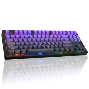 MK870 Wireless Mechanical Gaming Keyboard,80% Purple Custom Creamy Sound Keyb... - Picture 1 of 9