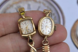 2 relojes vintage OMEGA 481/483 14KGF 17J cuerda manual para dama--4 reparaciones - Imagen 1 de 7
