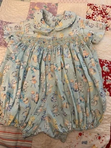 Gorgeous Baby Romper In Vintage Style Fabric 3-6 Mos. - Picture 1 of 6