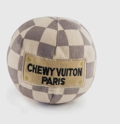 Checker Masticable Vuiton Bola Chirrido Perro Juguete Grande  Foto 1 de 2