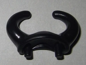 16544, 1x Helm- Feder, Hörner (für 2 Loch Helm), klein, schwarz - Picture 1 of 2