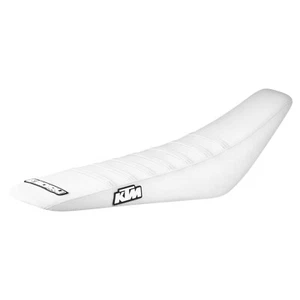 2019-2022 KTM SX-SXF 125 250 350 450 seat cover all WHITE/ WHITE rib #173 LOGO - Picture 1 of 2