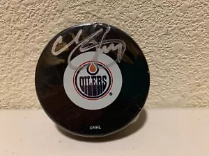 Chris Pronger Signed Edmonton Oilers Puck Hockey Ink - Picture 1 of 3