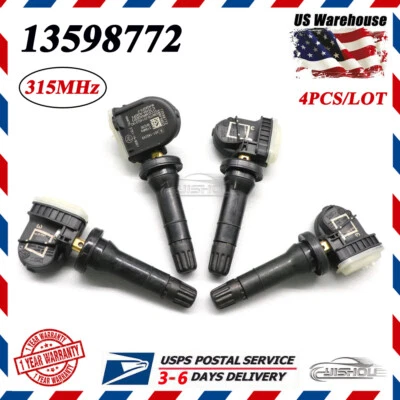 Set of 4 13540601 for GMC Chevy Buick Cadillac TPMS Tire Pressure Sensor 2022 - Image 1 of 4