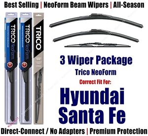 3pk Wipers Front & Rear - NeoForm fit 2001-2004 Hyundai Santa Fe 16220/200/30130