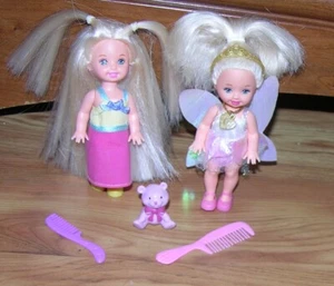 Lot Of 2 Barbie's Little Sister Kelly Dolls With Clothes Shoes & Accessories - Picture 1 of 4