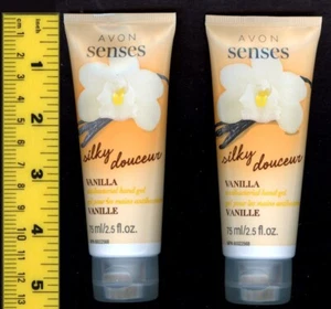 Avon Senses, Lot of 2 Vanilla Silky Douceur Hand Gel Sanitizer New! 75ml 2.5 oz - Picture 1 of 2