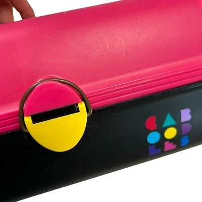 Vintage Caboodle Pink/Black/Yellow Makeup Case - 2 Tier Mirror & Removable Tray - Image 1 of 4