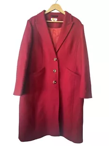 Boden Womens Wool Pea Coat 20/22 Long Overcoat Textured Pockets Classic Preppy - Picture 1 of 11